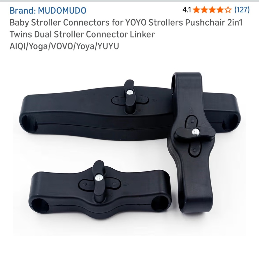 Stroller Connector Set for Yoyo Strollers (Makes 2 Yoyo strollers into a Double)